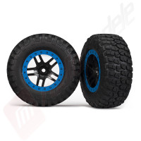 Roti complete, jante SCT split-spoke blue cu anvelope BFGoodrich® Mud-Terrain™ automodele TRAXXAS Slash 